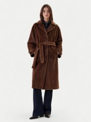 Dixie Futro K330Y009A Brązowy Regular Fit. Brązowe płaszcze damskie Dixie, m, bez wzorów, z futra, bez kaptura. Za 1,229.00 zł.
