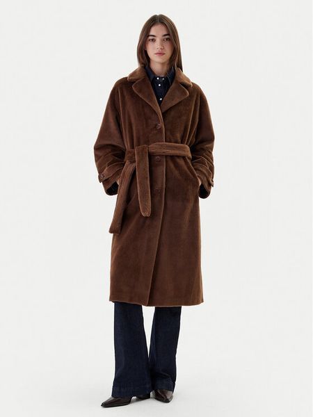 Dixie Futro K330Y009A Brązowy Regular Fit. Brązowe płaszcze damskie Dixie, m, bez wzorów, z futra, bez kaptura. Za 1,229.00 zł.
