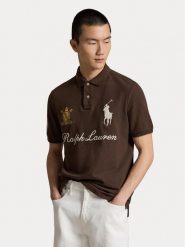 Polo Ralph Lauren Polo 710B20009002 Brązowy Regular Fit. Brązowe koszulki polo męskie Polo Ralph Lauren, l, bez wzorów, z bawełny, bez ramiączek. Za 949.99 zł.