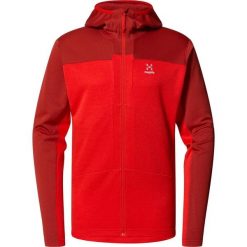 Bluza techniczna męska ROC Flash Mid Hood. Czerwone bluzy męskie Haglöfs, m, bez wzorów, bez kaptura, trekkingowe. Za 407.99 zł.