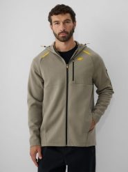 4F Bluza regular z kapturem męska - khaki S. Brązowe bluzy męskie 4f, m, bez wzorów, z kapturem. Za 199.99 zł.