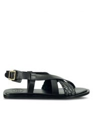 Gant Sandały 30561910 Czarny. Czarne sandały damskie GANT, bez wzorów, ze skóry, bez obcasa, na płaskiej podeszwie, bez zapięcia. Za 329.99 zł.