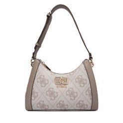 Torebka Guess. Brązowe torebki do ręki damskie Guess, z aplikacjami, klasyczne, bez dodatków. Za 589.99 zł.