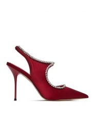 Eva Minge Szpilki EO-LIVIA-LT2019-6 Czerwony. Czerwone szpilki damskie Eva Minge, bez wzorów, z materiału, bez obcasa, bez zapięcia. Za 429.99 zł.