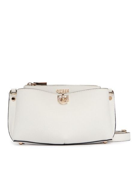 Guess Torebka Bianca Mini HWBG99 07720 Biały. Białe listonoszki damskie Guess, z aplikacjami, ze skóry, bez dodatków. Za 350.99 zł.