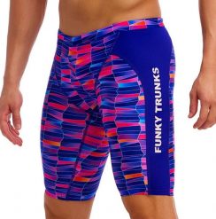 Spodenki do pływania Jammery Funky Trunks Warped Waves. Brązowe kąpielówki męskie FUNKY TRUNKS, m, bez wzorów, z elastanu, do pływania. Za 219.00 zł.