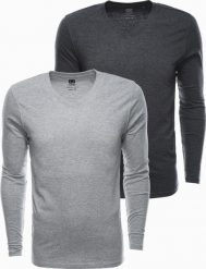 Ombre Zestaw longsleeve męski z długim rękawem - mix 2-pak V1 Z41 XXL. Bluzki z długim rękawem męskie Ombre, m, bez wzorów, bez kołnierzyka. Za 139.99 zł.