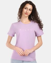 Damska bawełniana koszulka Kilpi PROLIX-W. Fioletowe t-shirty damskie Kilpi, bez wzorów, z bawełny, bez kołnierzyka. Za 91.56 zł.
