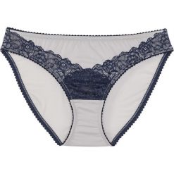 Figi bonprix matowy srebrny - ciemnoniebieski. Szare figi damskie bonprix, z bawełny. Za 24.99 zł.