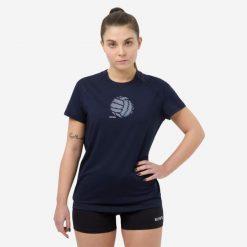 Damska koszulka do gry w siatkówkę Allsix. Niebieskie koszulki sportowe damskie ALLSIX, xs, bez wzorów, z materiału, bez kołnierzyka, bez ramiączek, na fitness i siłownię. Za 79.99 zł.