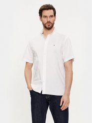 Tommy Hilfiger Koszula 1985 MW0MW33810 Biały Slim Fit. Białe koszule męskie Tommy Hilfiger, m, bez wzorów, z bawełny, bez kołnierzyka, bez ramiączek. Za 289.99 zł.