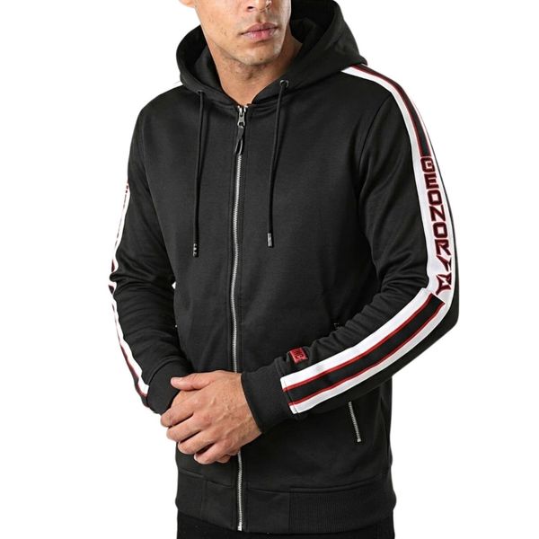 Bluza turystyczna męska Geographical Norway Gorland. Czarne bluzy męskie Geographical Norway, m, bez wzorów, bez kaptura. Za 142.56 zł.