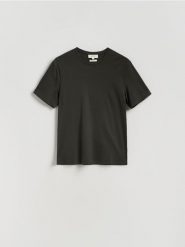 T-shirt regular z modalem - zielony. Zielone t-shirty męskie Reserved, l, bez wzorów, z bawełny, bez kołnierzyka. Za 99.99 zł.