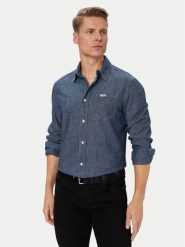 Guess Koszula M6YH44 D1297 Granatowy Regular Fit. Niebieskie koszule męskie Guess, l, z aplikacjami, z bawełny, bez kołnierzyka, bez ramiączek. Za 434.99 zł.