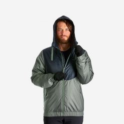 Kurtka turystyczna męska zimowa Quechua NH100 -5°C wodoodporna. Kurtki męskie QUECHUA, na zimę, m, bez wzorów, z polaru, sportowe, bez kaptura. Za 149.99 zł.