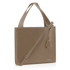Shopperka skórzana BETLEWSKI TWB-DOL-50 TAUPE. Brązowe torebki do ręki damskie bez wzorów, ze skóry, bez dodatków. Za 379.99 zł.