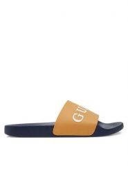 Guess Klapki F5GZ06 BB00F Brązowy. Brązowe klapki męskie Guess, z tworzywa sztucznego. Za 119.99 zł.