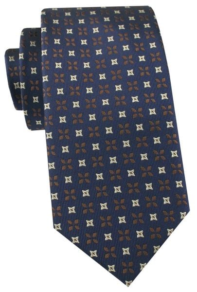 Krawat Męski - Angelo di Monti - Granatowy, Groszki. Niebieskie krawaty i muchy Angelo di Monti, bez wzorów, z tkaniny, eleganckie. Za 49.99 zł.