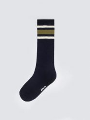 Skarpety męskie z paskami granatowe Rajanold 403. Niebieskie skarpety męskie Big Star, bez wzorów, z bawełny. Za 19.99 zł.