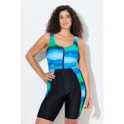 Damskie Strój kąpielowy długie nogawki miękkie miseczi zamek błyskawiczny. Czarne kostiumy jednoczęściowe damskie Ulla Popken, plus size, bez wzorów, z elastanu, sportowe, plus size. Za 279.99 zł.