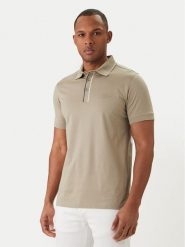 KARL LAGERFELD Polo 745002 562200 Khaki Regular Fit. Brązowe koszulki polo męskie KARL LAGERFELD, m, bez wzorów, z bawełny, bez ramiączek. Za 589.99 zł.