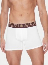 Versace Bokserki AU10028 Biały. Białe bokserki męskie Versace, m, bez wzorów, z bawełny. Za 249.99 zł.