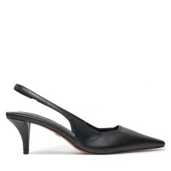 Czółenka Nine West. Czarne czółenka damskie Nine West, bez wzorów, bez obcasa, bez zapięcia. Za 149.99 zł.