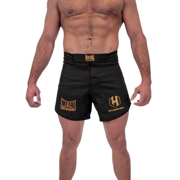 Szorty bokserskie Metal Boxe SPE Hexagone. Czarne krótkie spodenki sportowe męskie METAL BOXE, s, bez wzorów, z materiału. Za 224.00 zł.