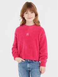 Tommy Hilfiger Sweter KG0KG07802 Różowy Relaxed Fit. Czerwone swetry dla dziewczynek Tommy Hilfiger, bez wzorów, z syntetyku, bez kołnierzyka, bez ramiączek, bez kaptura. Za 249.99 zł.