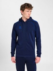 Bluza z kapturem i zamkiem błyskawicznym Hummel Move 2.0. Niebieskie bluzy męskie Hummel, l, bez wzorów, z bawełny, z kapturem. Za 297.55 zł.