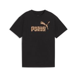 Młodzieżowa koszulka Essentials Animal Logo Infill PUMA Black. Czarna t-shirty damskie Puma, m, bez wzorów, prążkowane, młodzieżowe, bez kołnierzyka. Za 60.99 zł.