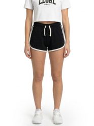 Nigdy bez damskich spodenek. Czarne szorty sportowe damskie LEONE 1947 APPAREL, l, bez wzorów, z bawełny, na fitness i siłownię. Za 105.21 zł.