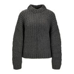 Damski sweter z długim rękawem JJXX maxime. Szare swetry damskie JJXX, na zimę, bez wzorów, eleganckie, bez kołnierzyka, bez ramiączek, długie, bez kaptura. Za 237.50 zł.