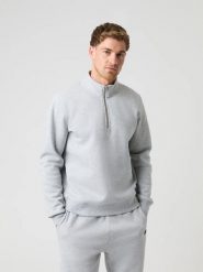 Bjorn_borg CENTRE HALF ZIP – Męska bluza z półzamkiem jasnoszara. Szare bluzy męskie Björn Borg, m, bez wzorów, bez kaptura. Za 384.00 zł.