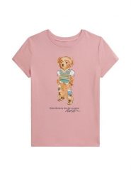 Polo Ralph Lauren T-Shirt 313B20033001 Różowy jasny Regular Fit. Czerwone t-shirty i topy dla dziewczynek Polo Ralph Lauren, bez wzorów, z bawełny, bez ramiączek. Za 289.99 zł.