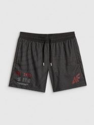 4F Spodenki plażowe boardshorty męskie - czarne XL. Czarne krótkie spodenki sportowe męskie 4f, m, bez wzorów, na fitness i siłownię. Za 129.99 zł.
