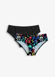 Figi bikini (2 szt.). Czarne bikini damskie bonprix, bez wzorów. Za 25.98 zł.