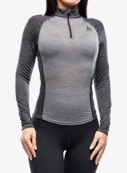 Bluza termiczna damska Odlo Natural Performance PW 150 BL Top Turtle Neck LS. Szare bielizna termoaktywna damska Odlo, m, bez wzorów, z materiału, bez ramiączek, krótkie. Za 379.20 zł.