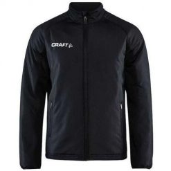 Kurtka Craft warm. Czarne kurtki męskie Craft, l, bez wzorów, z dżerseju, na fitness i siłownię. Za 353.60 zł.