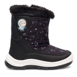 Śniegowce Peppa Pig. Czarne śniegowce dziewczęce Peppa Pig, bez zapięcia. Za 79.99 zł.