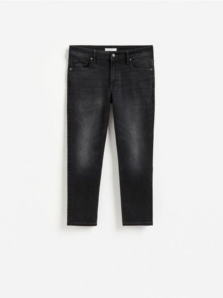 Jeansy slim cropped - czarny. Czarne jeansy męskie Reserved. Za 159.99 zł.