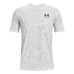 Koszulka treningowa męska Under Armour Abc Camo SS. Białe koszulki sportowe męskie Under Armour, m, bez wzorów, bez kołnierzyka, bez ramiączek, do biegania. Za 259.99 zł.
