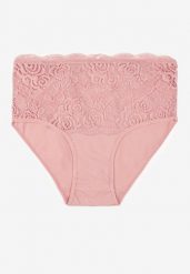 Różowe Bawełniane Majtki Figi z Koronkowymi Zdobieniami Idissa. Czerwone figi damskie Born2be, plus size, z aplikacjami, z bawełny. Za 19.99 zł.