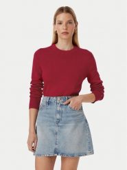 Tommy Hilfiger Sweter Full WW0WW52298 Czerwony Regular Fit. Czerwone swetry damskie Tommy Hilfiger, xl, bez wzorów, z bawełny, bez kołnierzyka, bez ramiączek, bez kaptura. Za 529.99 zł.