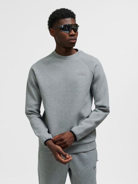 Bluza z okrągłym dekoltem Hummel Tech Fleece Regular. Szare bluzy damskie Hummel, l, bez wzorów, z bawełny, bez kaptura. Za 221.00 zł.