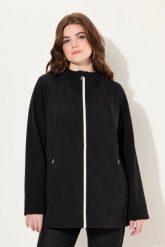 Damskie Kurtka softshell HYPRAR wodoodporna dwukierunkowy zamek odpinany kaptur. Czarne kurtki damskie Ulla Popken, plus size, bez wzorów, z elastanu, z kapturem. Za 599.99 zł.