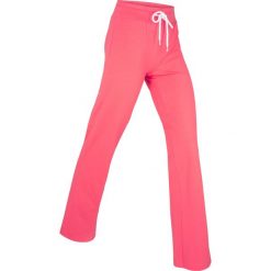 Spodnie z dżerseju palazzo, długie, Level 1 bonprix jasnoróżowy. Czerwone spodnie sportowe damskie bonprix, bez wzorów, z dżerseju, na fitness i siłownię. Za 49.99 zł.