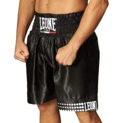 Szorty bokserskie Montana Pantaloncino. Czarne krótkie spodenki sportowe męskie LEONE 1947, l, bez wzorów, z materiału, do biegania. Za 129.99 zł.