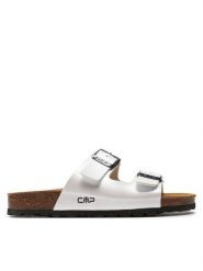 CMP Klapki Eco Thalitha Wmn Slipper 3Q91016 Biały. Białe klapki damskie CMP, bez wzorów, ze skóry, bez obcasa. Za 179.99 zł.