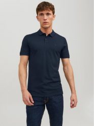Jack & Jones Polo Basic 12136516 Granatowy Slim Fit. Niebieskie koszulki polo męskie Jack & Jones, m, bez wzorów, z bawełny, bez ramiączek. Za 89.99 zł.